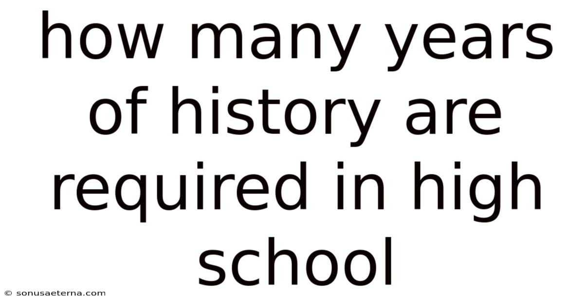 How Many Years Of History Are Required In High School