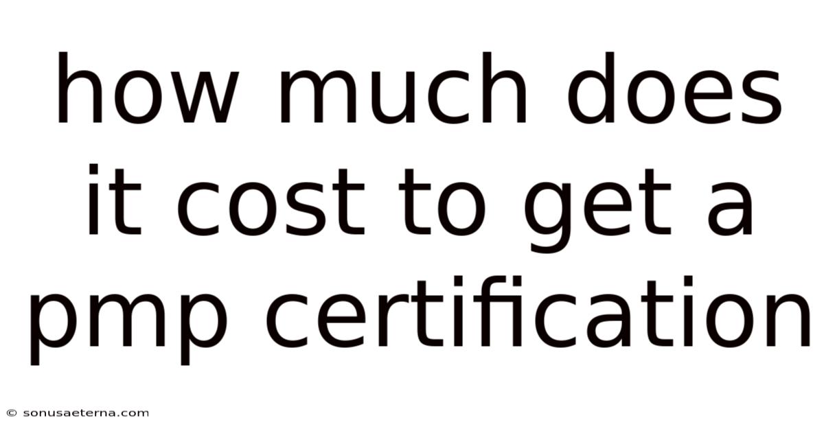 How Much Does It Cost To Get A Pmp Certification