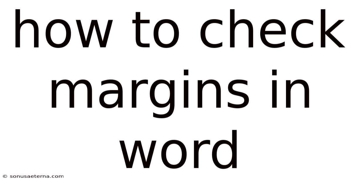 How To Check Margins In Word