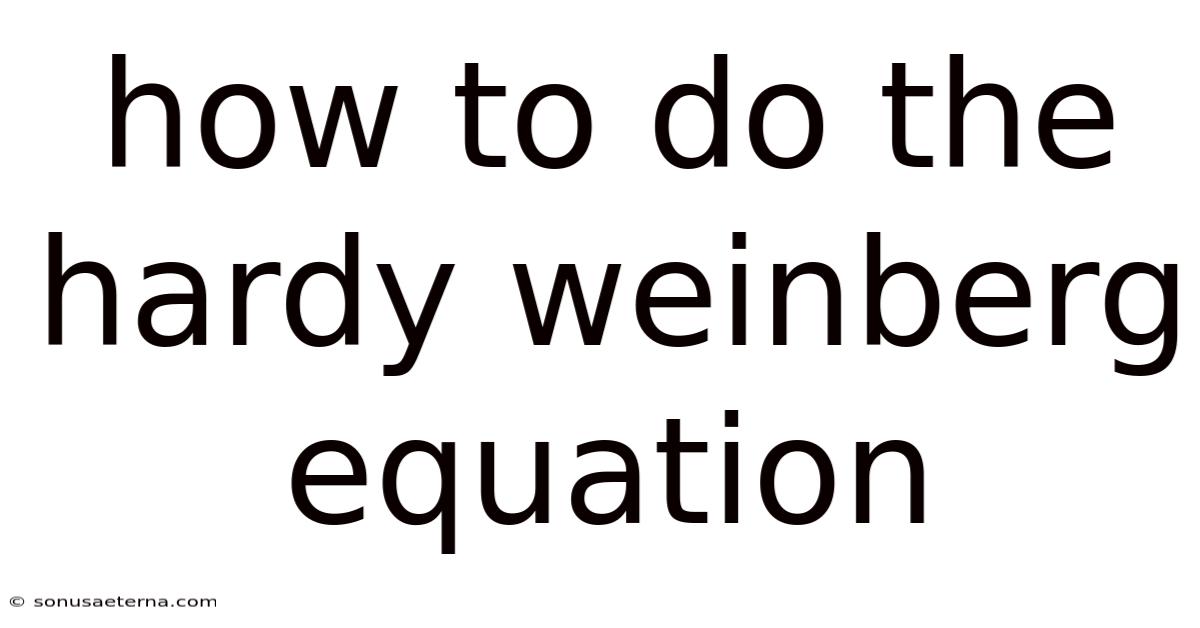 How To Do The Hardy Weinberg Equation