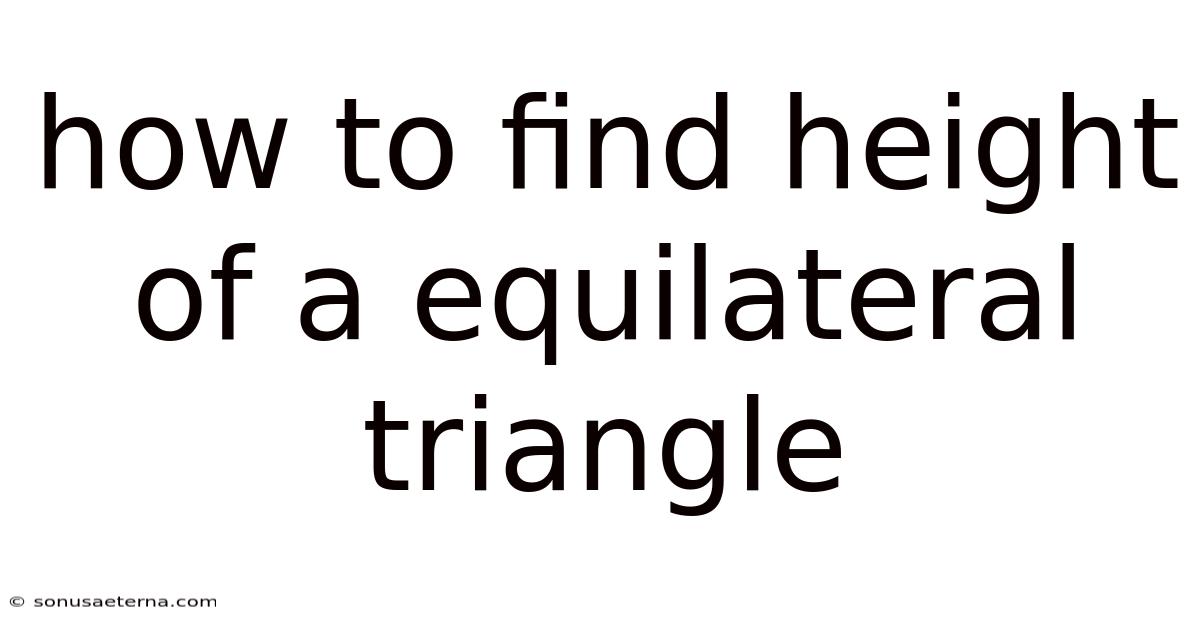 How To Find Height Of A Equilateral Triangle