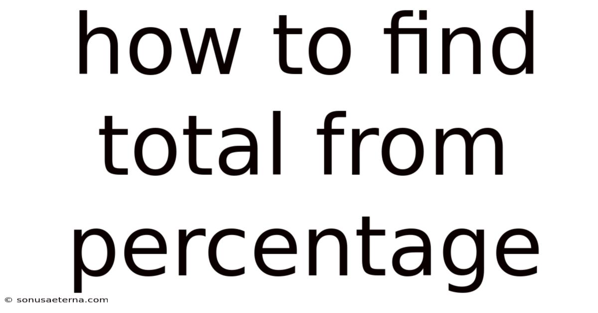 How To Find Total From Percentage