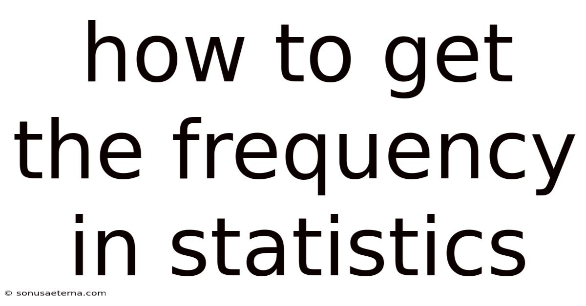 How To Get The Frequency In Statistics