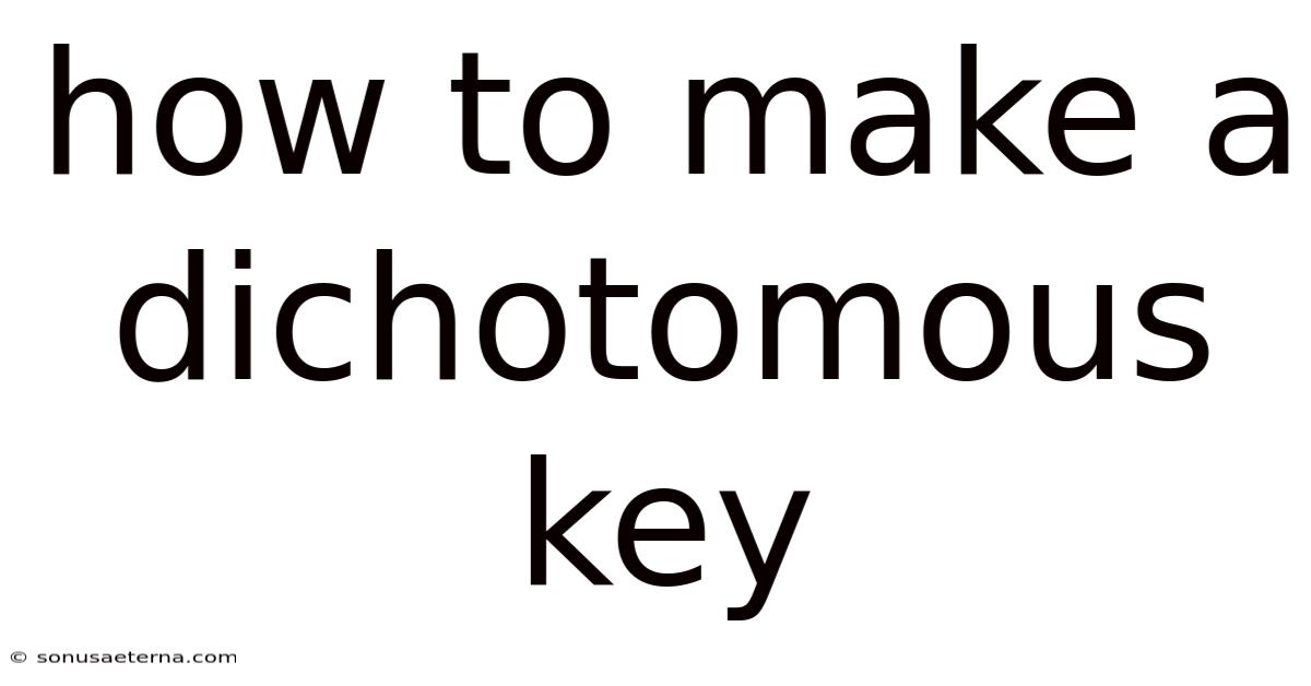 How To Make A Dichotomous Key