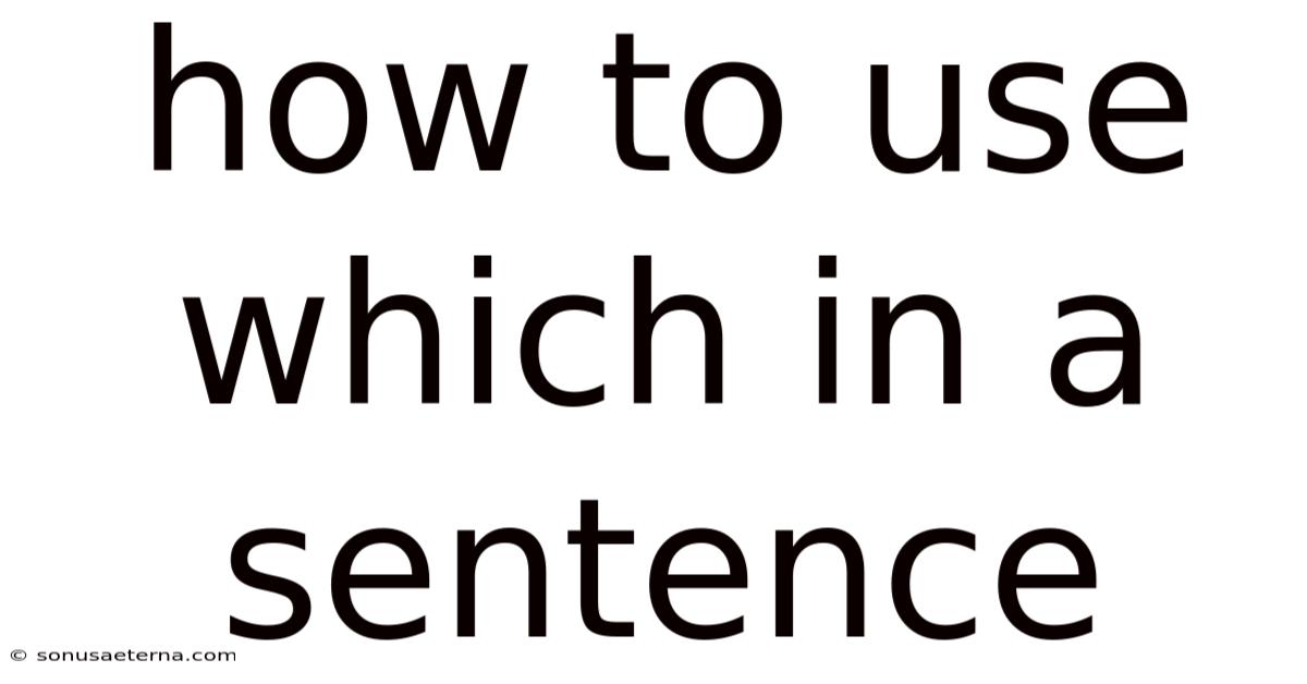 How To Use Which In A Sentence