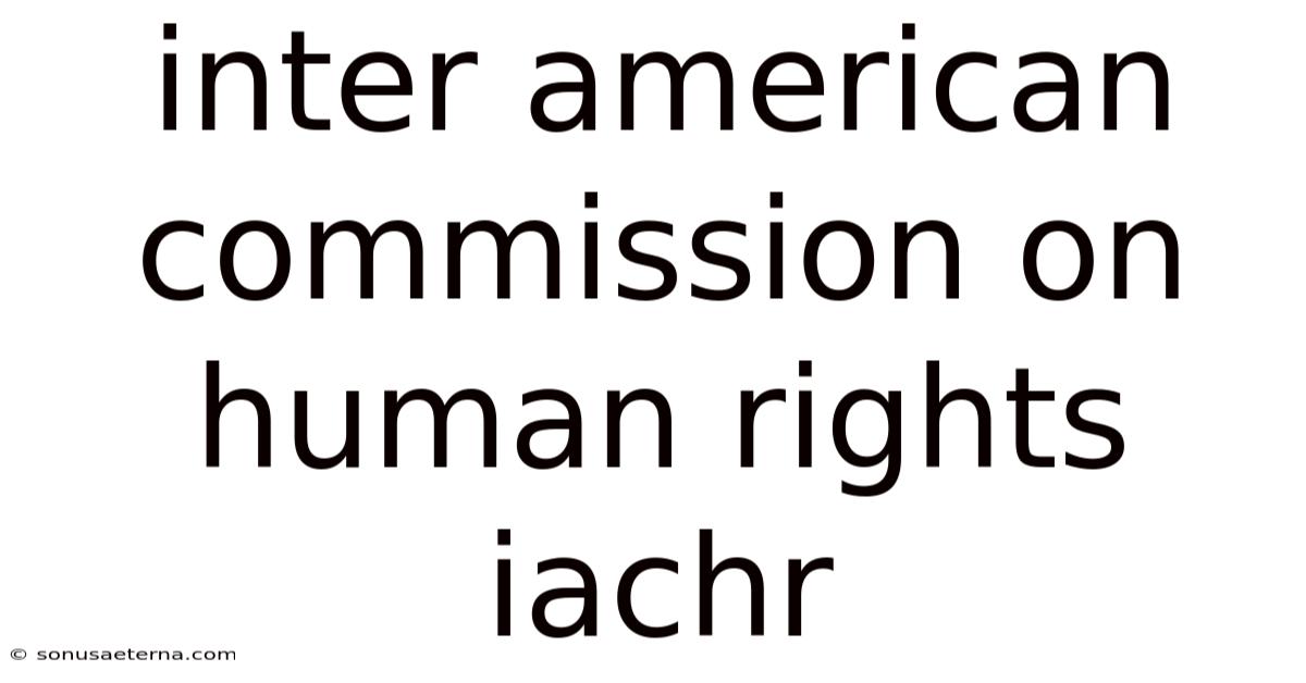 Inter American Commission On Human Rights Iachr