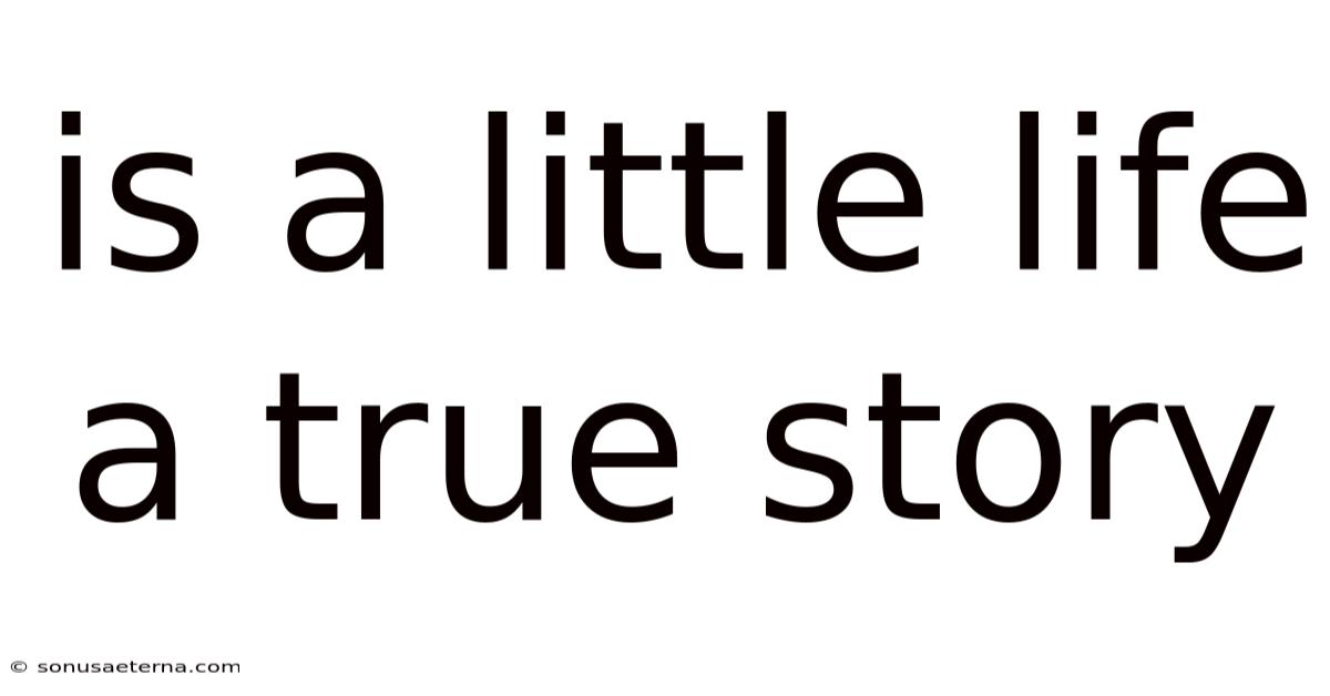 Is A Little Life A True Story