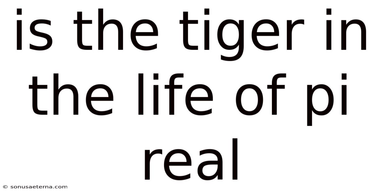 Is The Tiger In The Life Of Pi Real