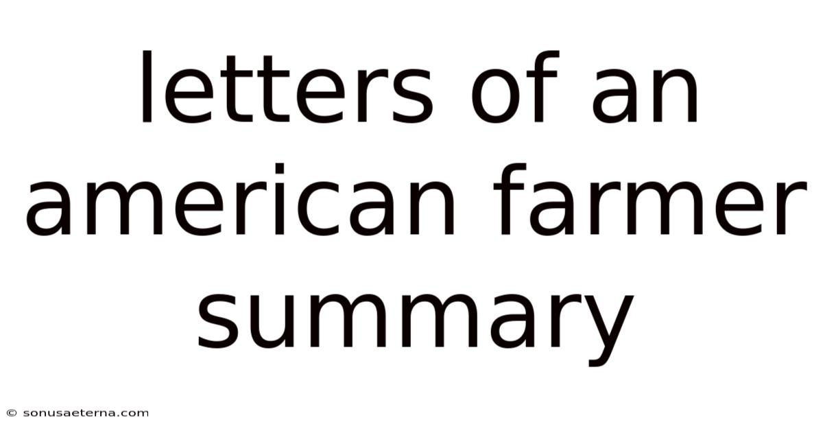 Letters Of An American Farmer Summary