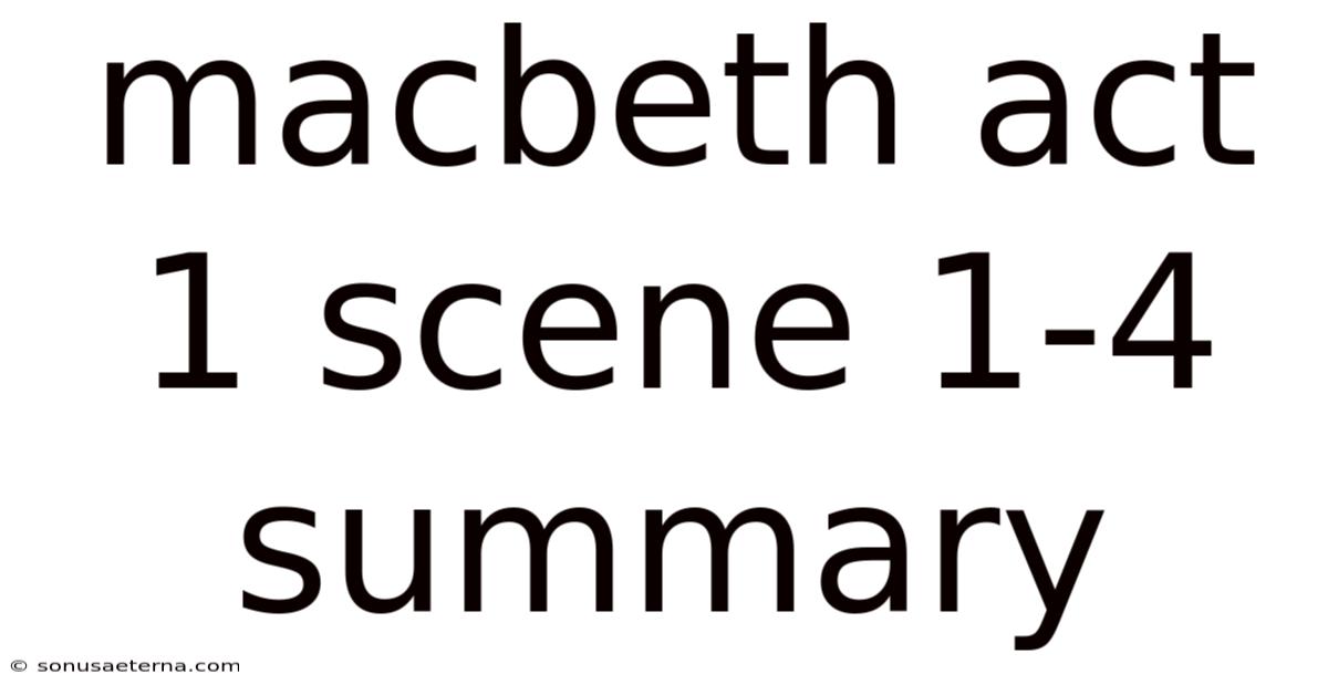 Macbeth Act 1 Scene 1-4 Summary