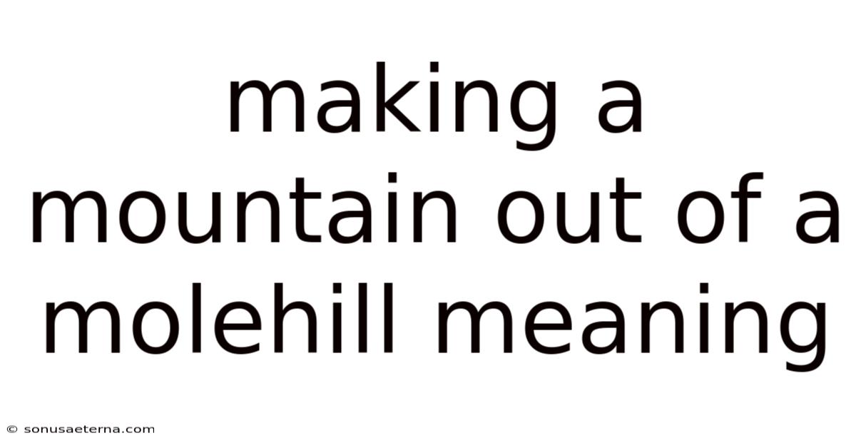 Making A Mountain Out Of A Molehill Meaning