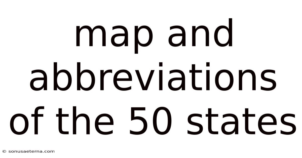 Map And Abbreviations Of The 50 States