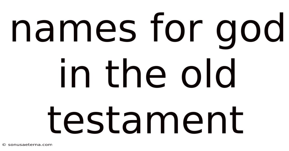 Names For God In The Old Testament