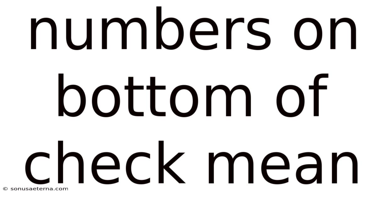 Numbers On Bottom Of Check Mean