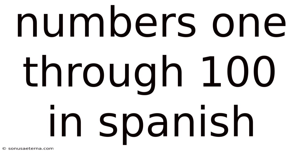 Numbers One Through 100 In Spanish