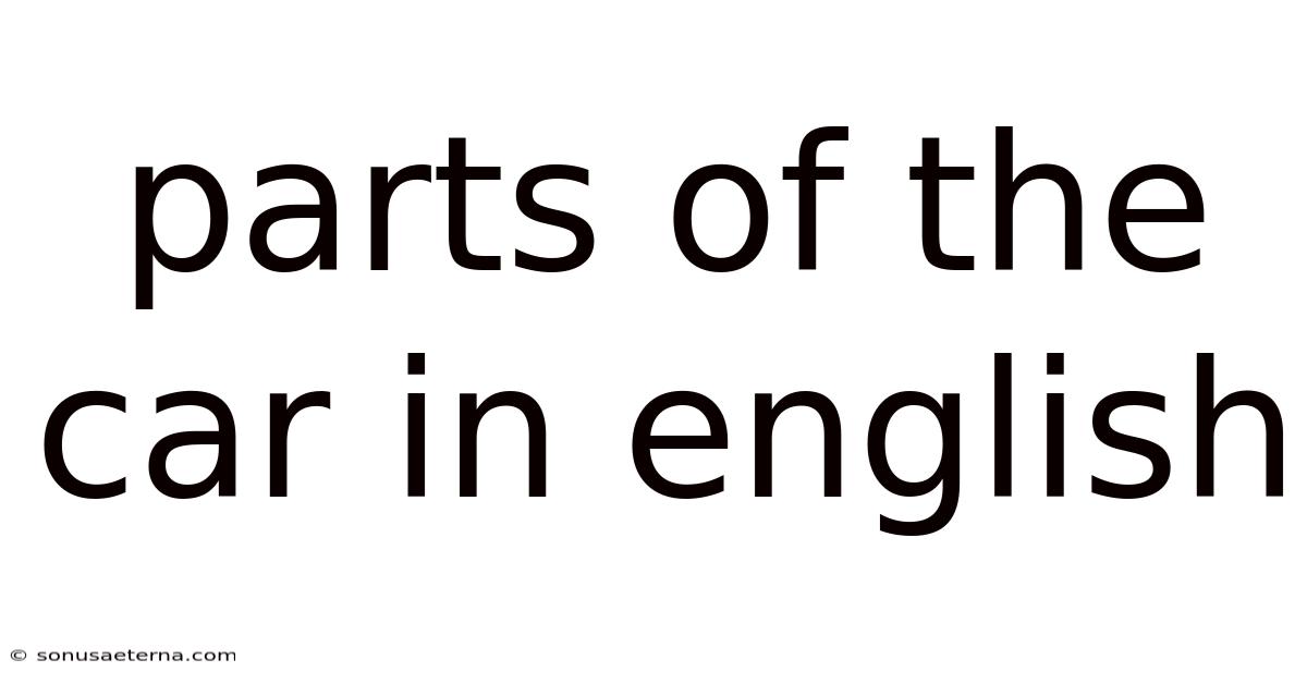 Parts Of The Car In English