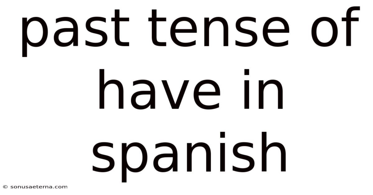 Past Tense Of Have In Spanish