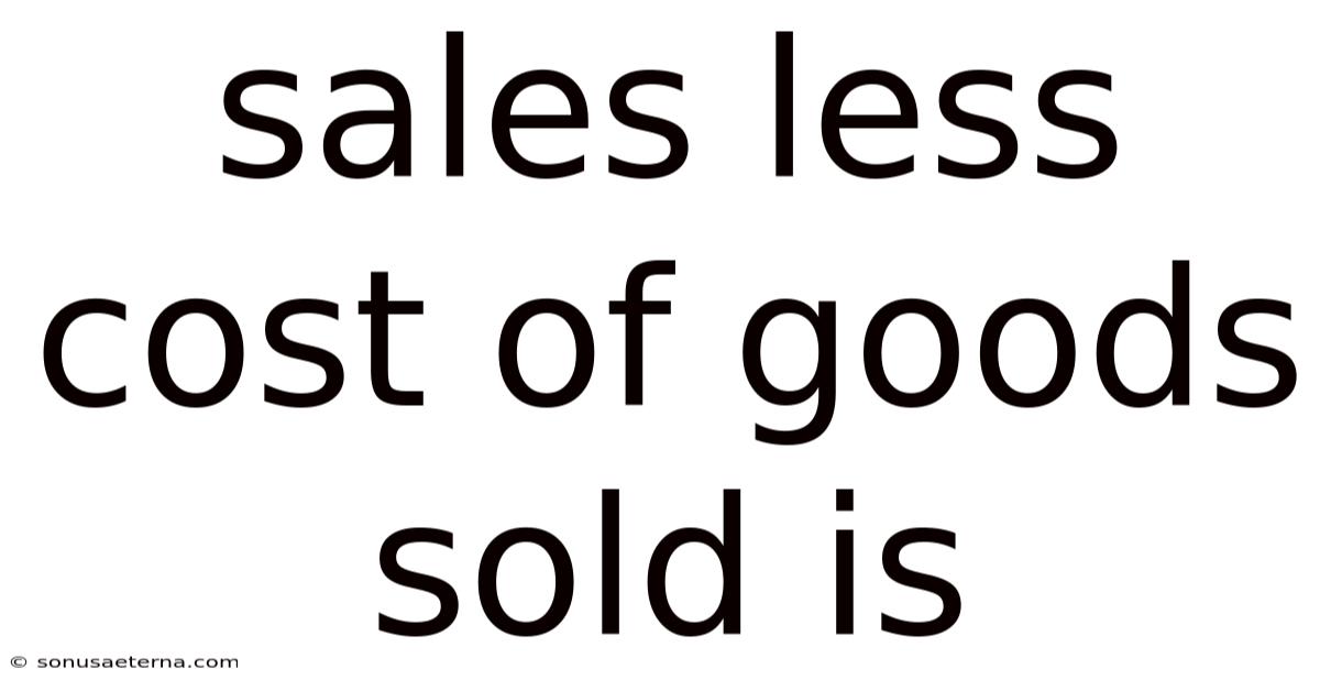 Sales Less Cost Of Goods Sold Is