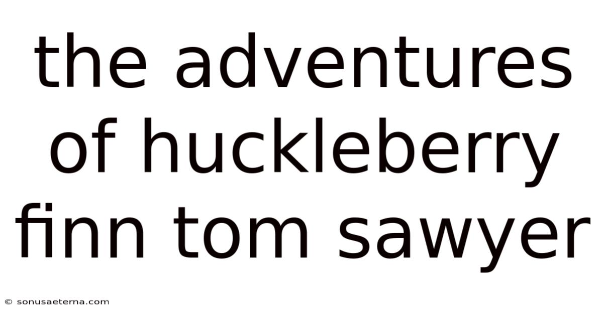 The Adventures Of Huckleberry Finn Tom Sawyer
