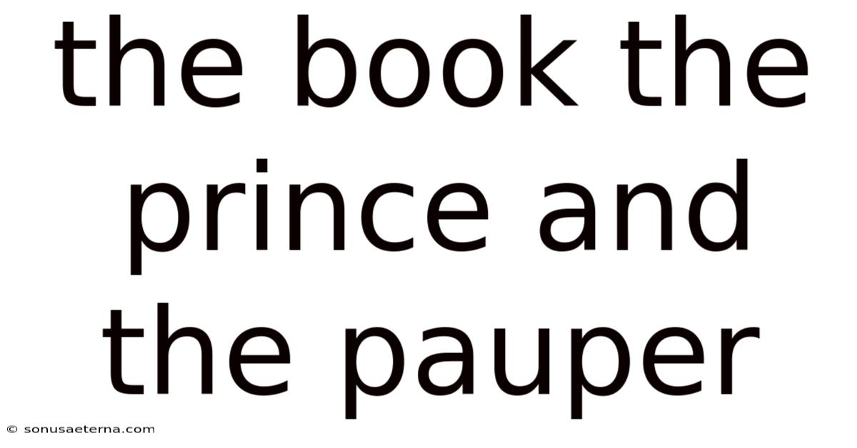 The Book The Prince And The Pauper