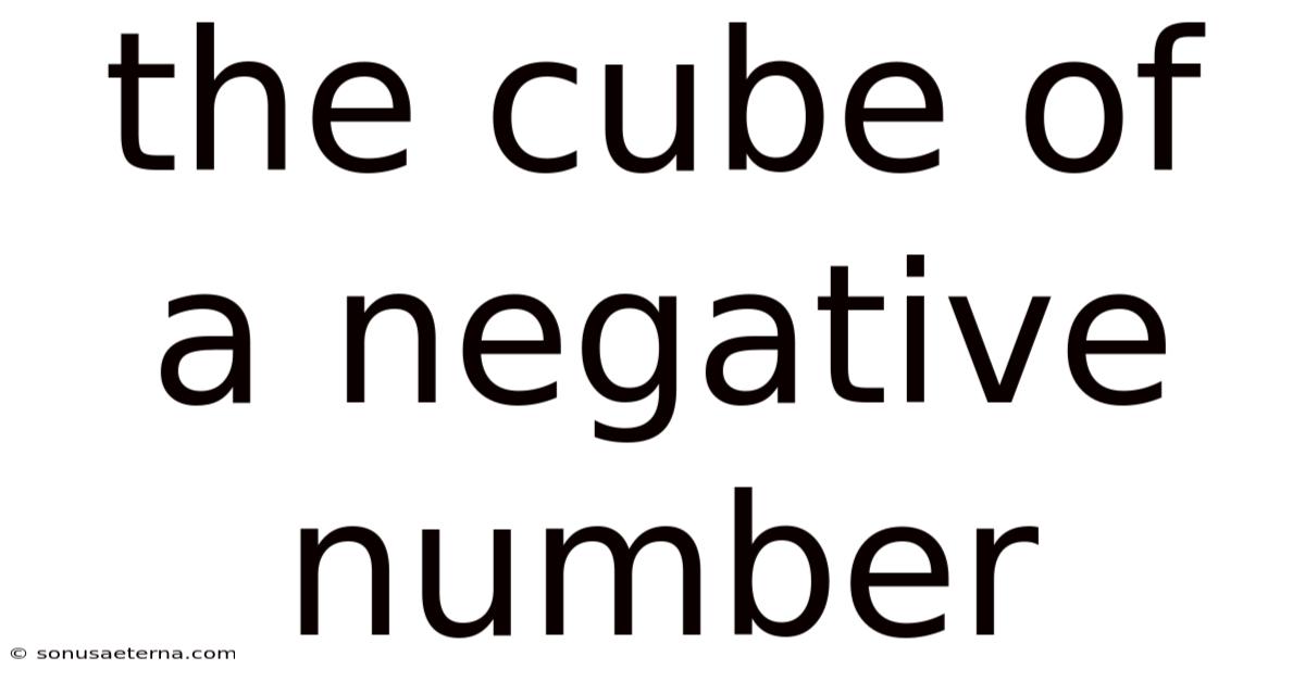 The Cube Of A Negative Number