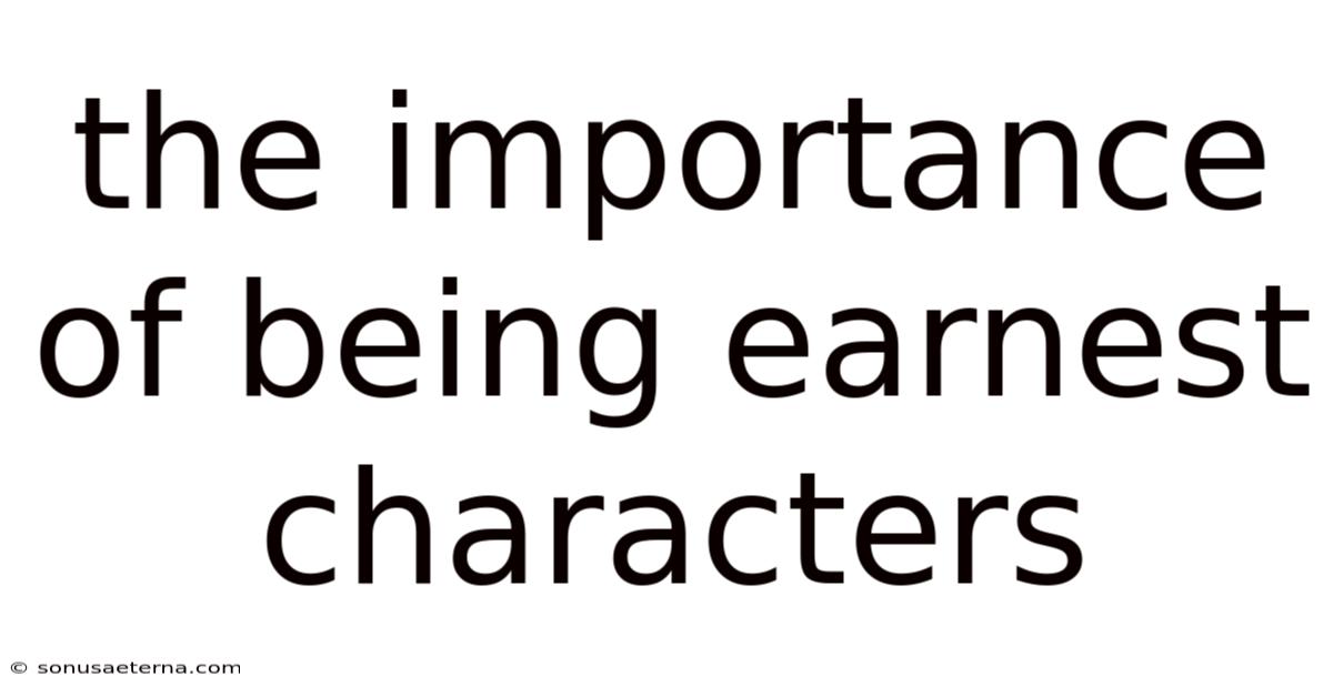 The Importance Of Being Earnest Characters