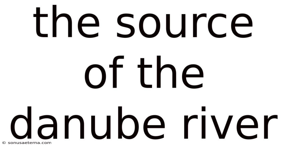 The Source Of The Danube River
