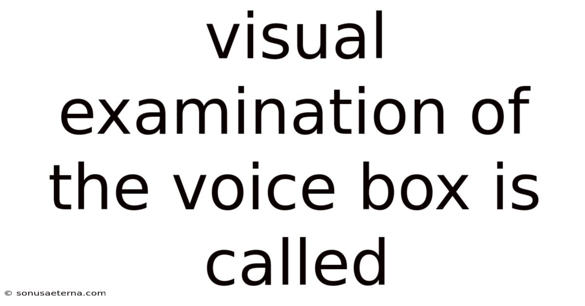 Visual Examination Of The Voice Box Is Called