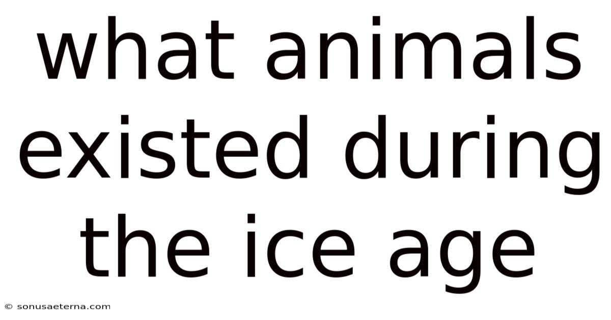 What Animals Existed During The Ice Age