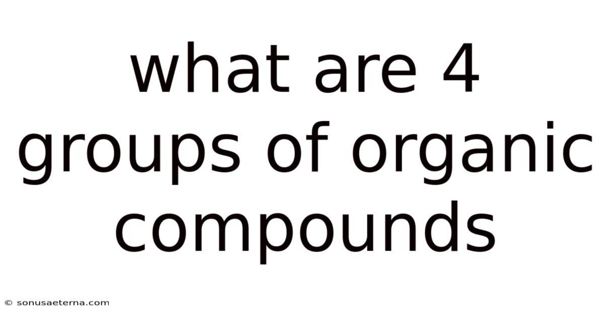 What Are 4 Groups Of Organic Compounds