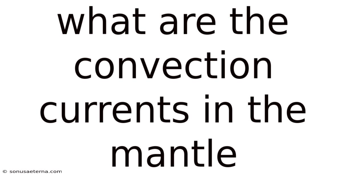 What Are The Convection Currents In The Mantle