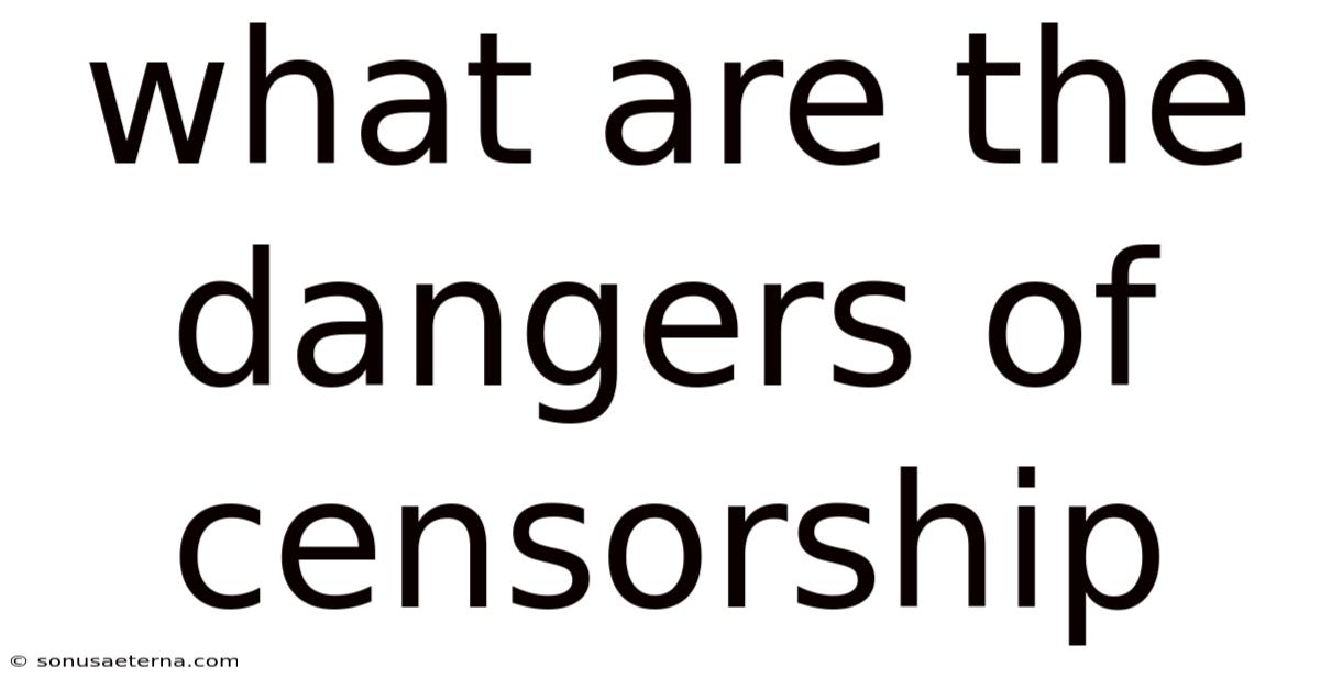 What Are The Dangers Of Censorship