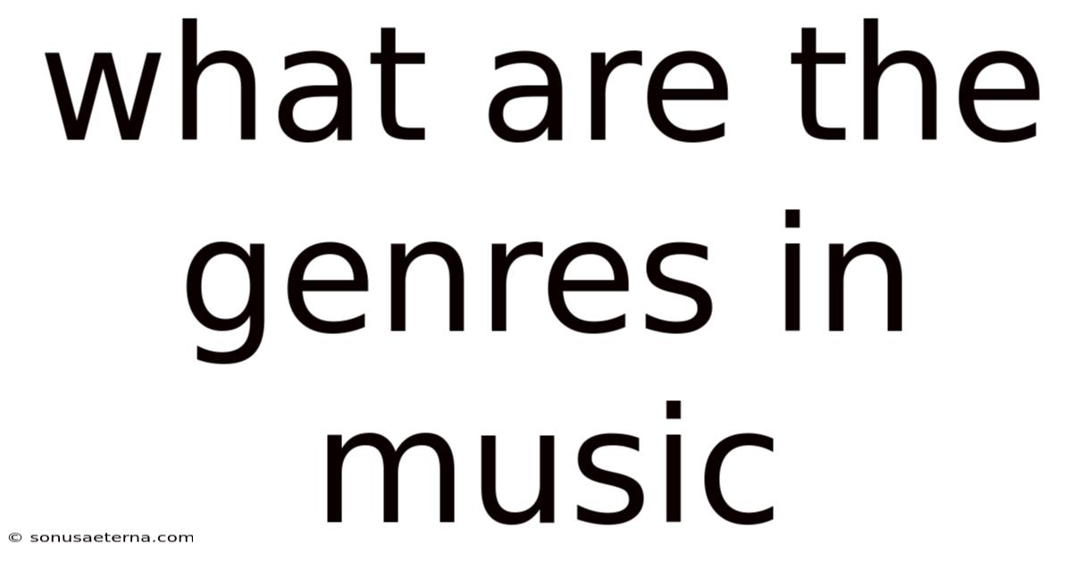 What Are The Genres In Music