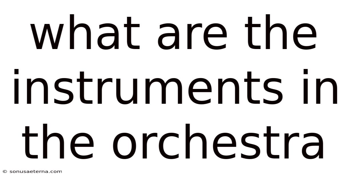What Are The Instruments In The Orchestra