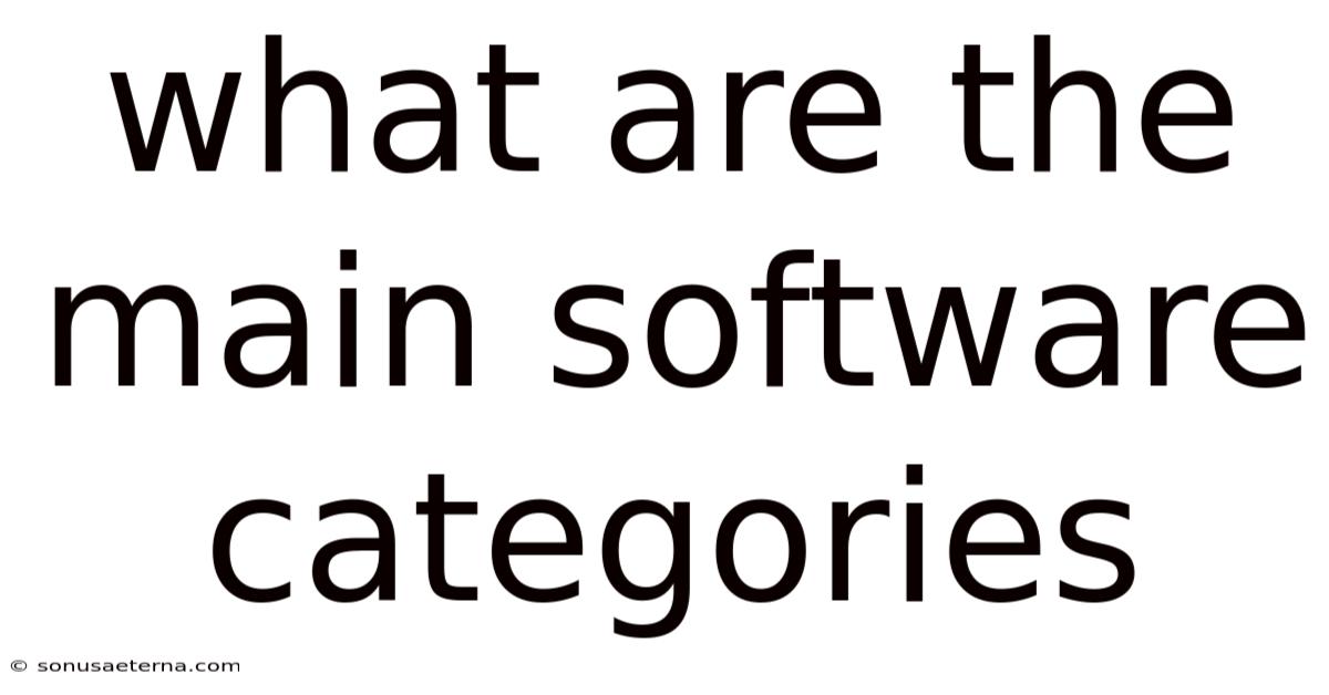 What Are The Main Software Categories