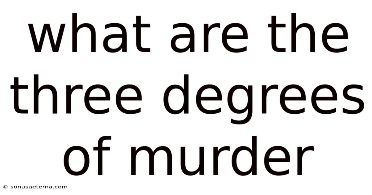 What Are The Three Degrees Of Murder