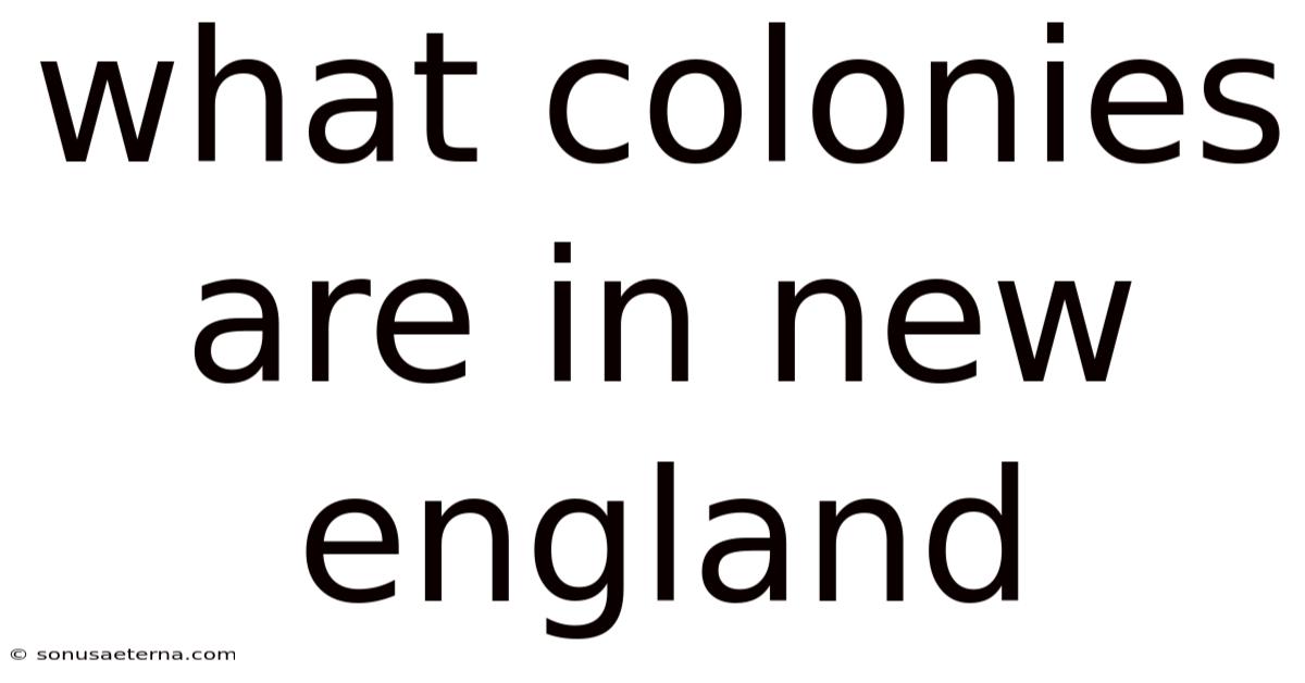 What Colonies Are In New England