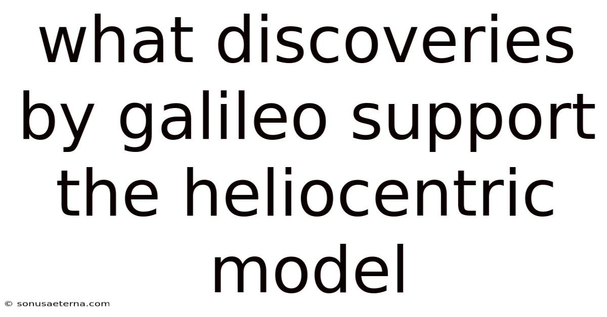 What Discoveries By Galileo Support The Heliocentric Model