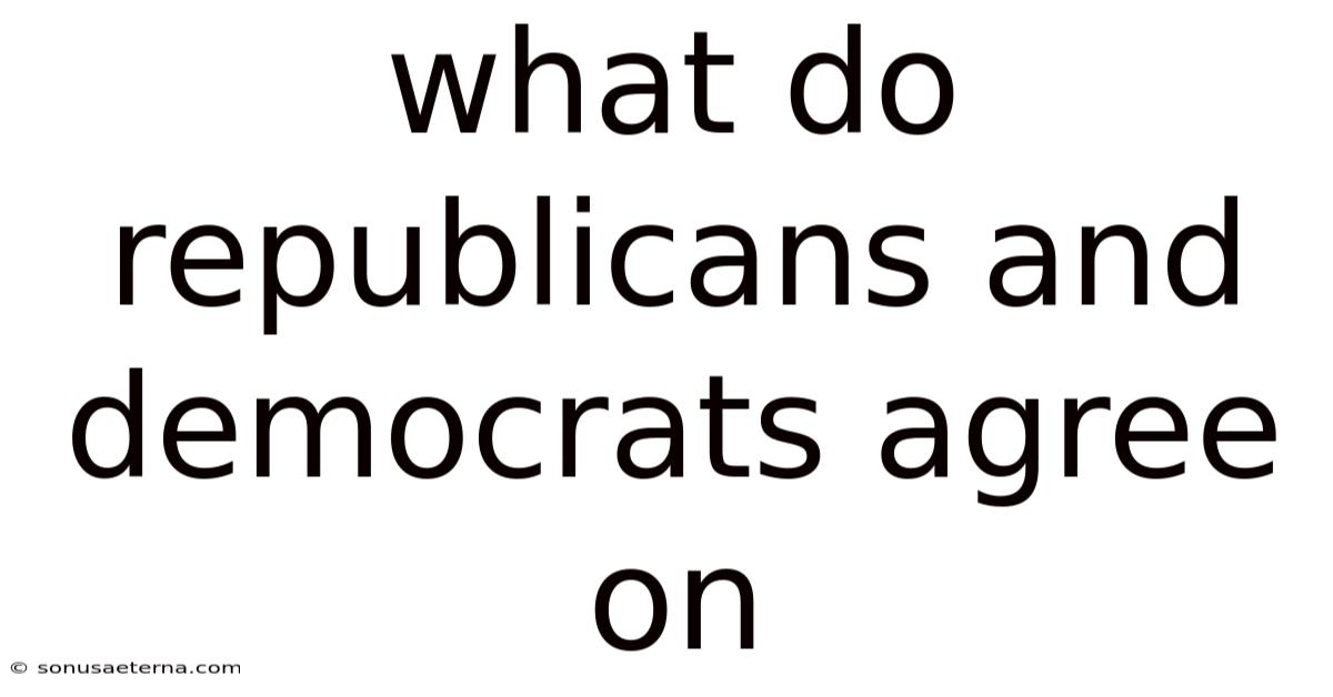 What Do Republicans And Democrats Agree On