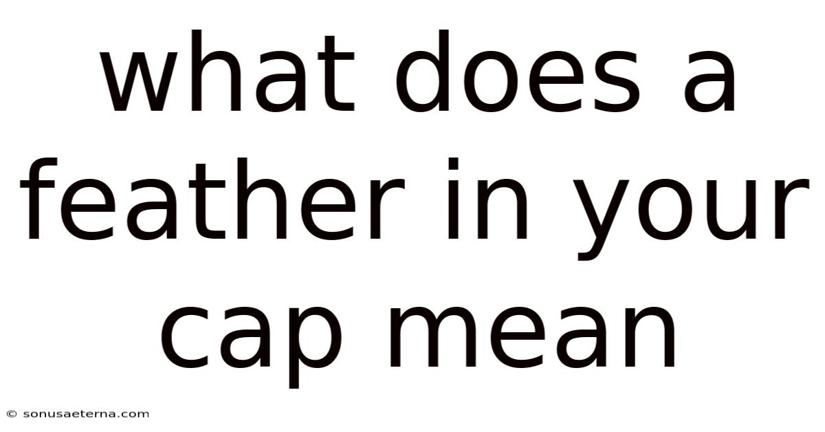 What Does A Feather In Your Cap Mean