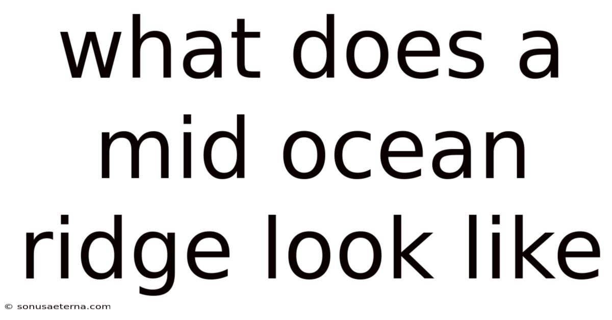 What Does A Mid Ocean Ridge Look Like