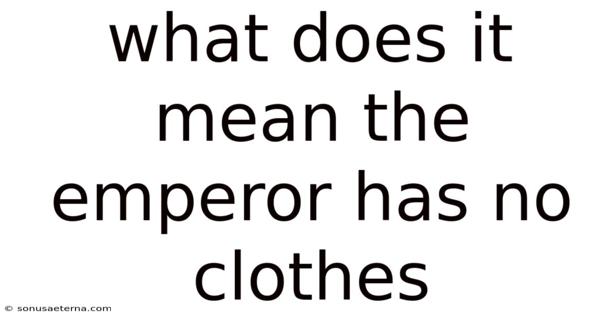 What Does It Mean The Emperor Has No Clothes