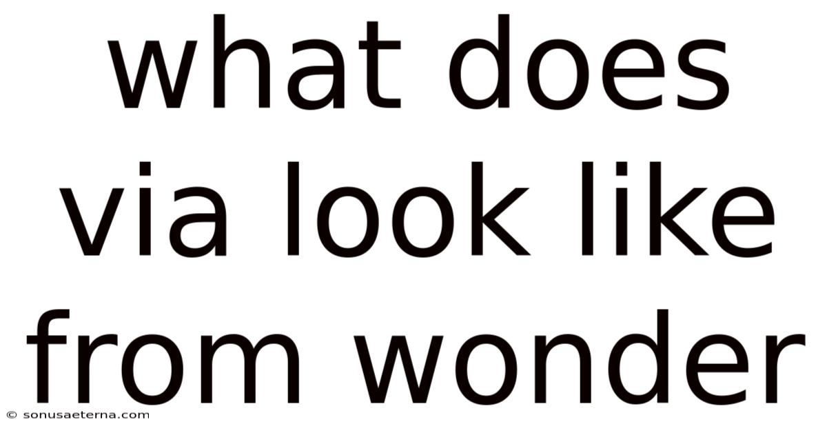 What Does Via Look Like From Wonder