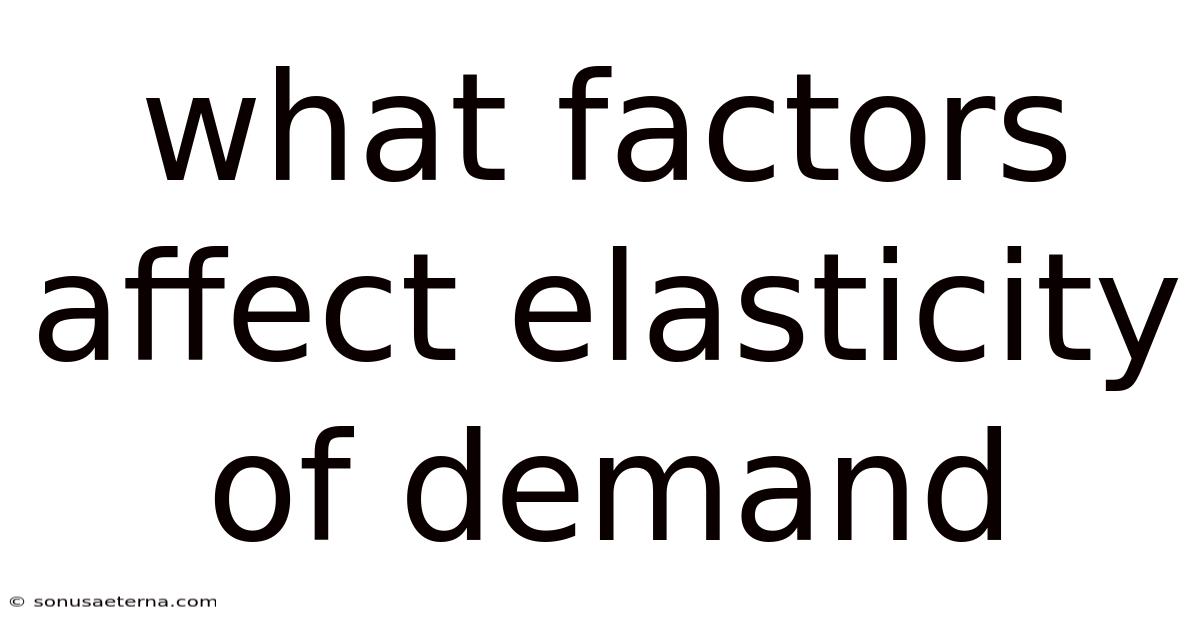What Factors Affect Elasticity Of Demand