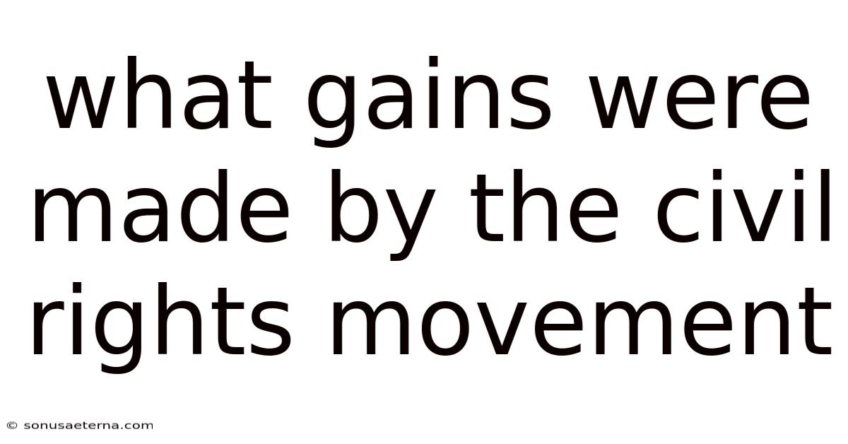 What Gains Were Made By The Civil Rights Movement
