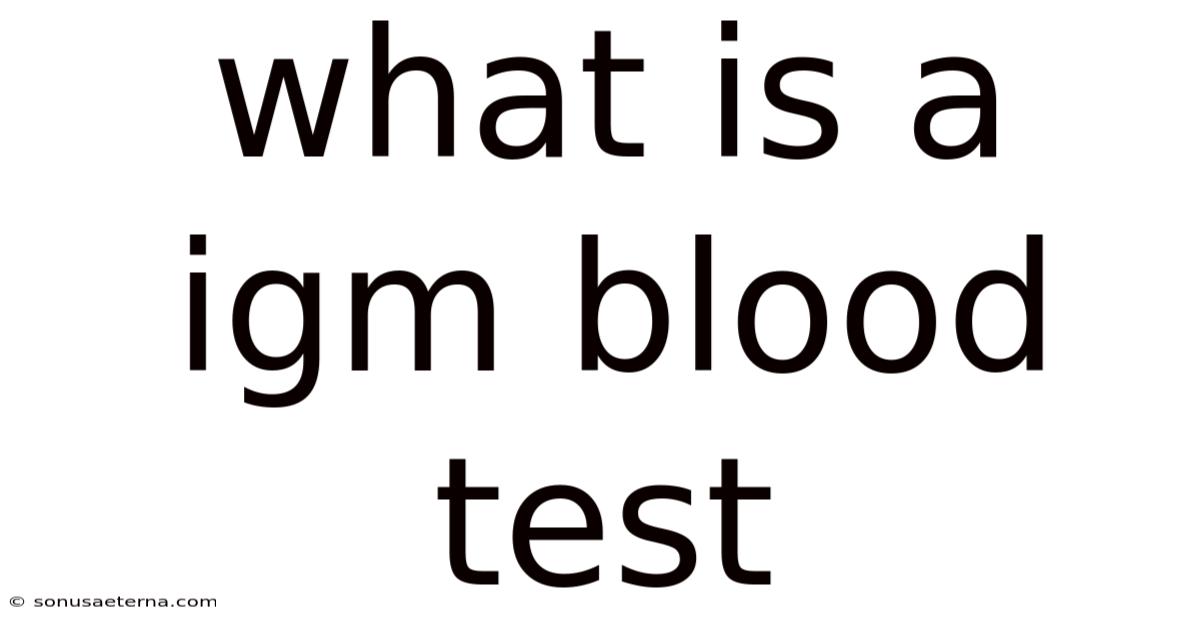 What Is A Igm Blood Test