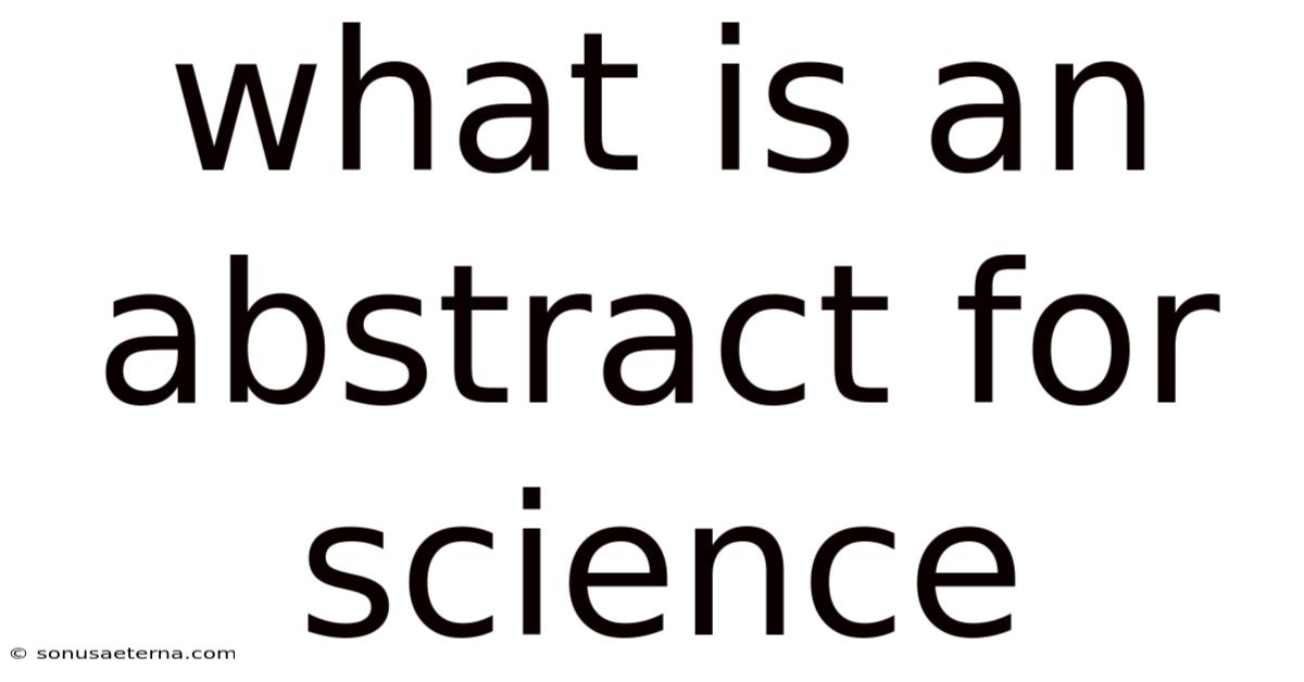 What Is An Abstract For Science