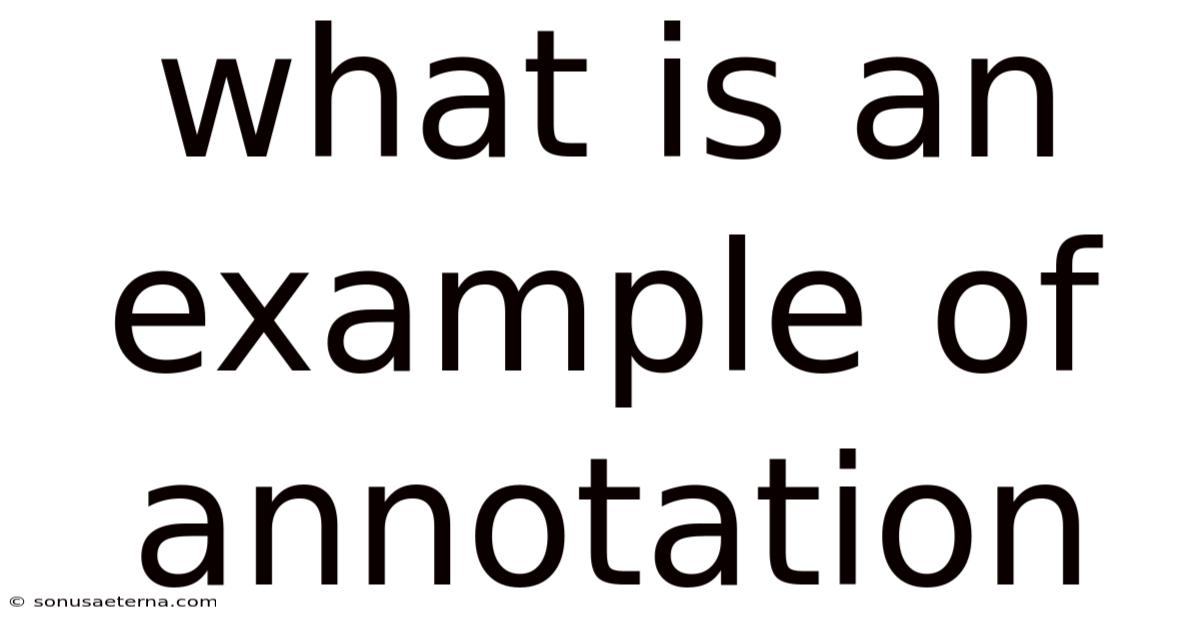 What Is An Example Of Annotation