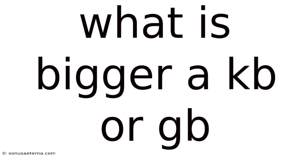 What Is Bigger A Kb Or Gb