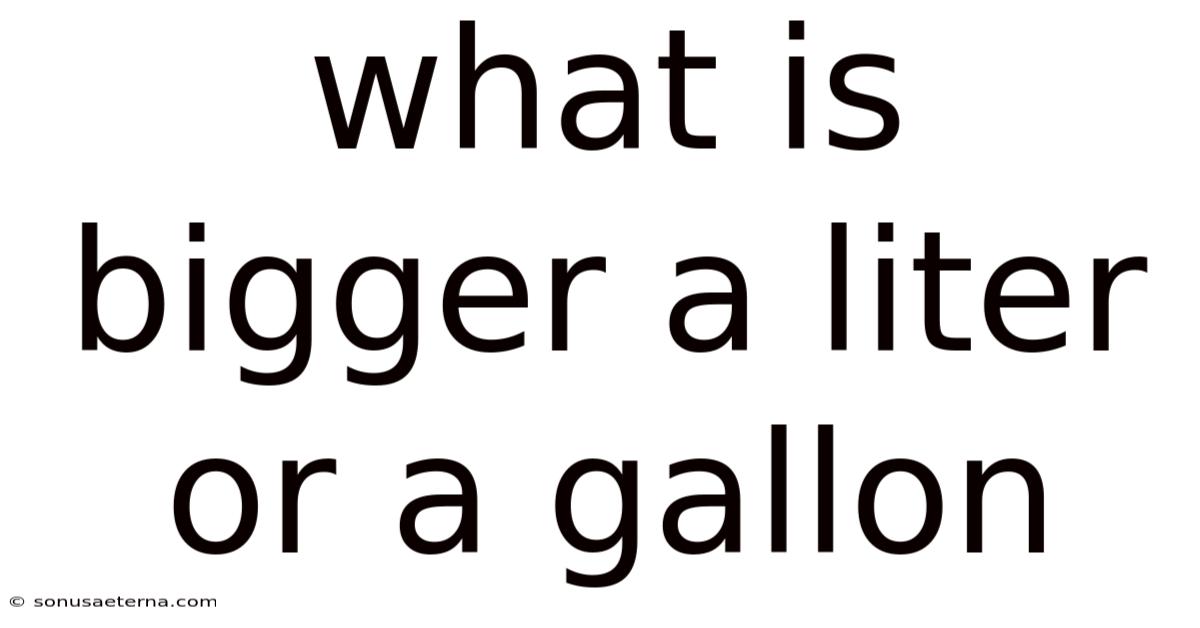 What Is Bigger A Liter Or A Gallon